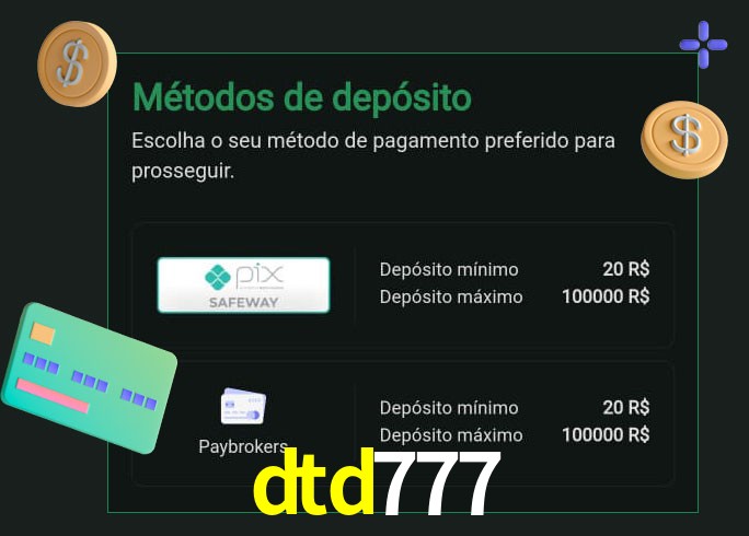 O cassino dtd777 oferece uma grande variedade de métodos de pagamento